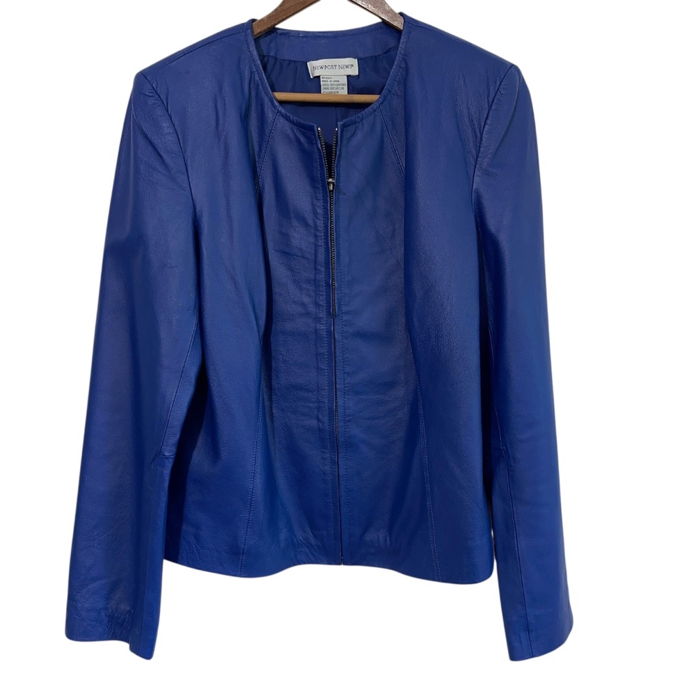 Newport News Vintage Leather Jacket Womens Size 12 Spring Colorful Easter